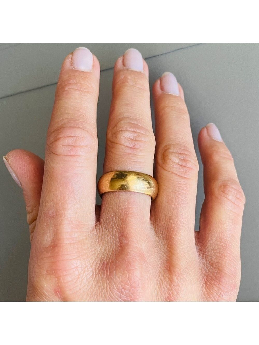 HEAVY SOLID 14K GOLD 8MM WIDE BAND STACKABLE RING - Picture 7 of 9